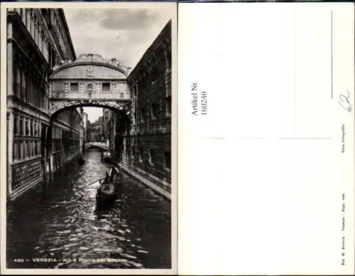 160240,Veneto Venezia Venedig Rio E Ponte d Sospiri Brücke
