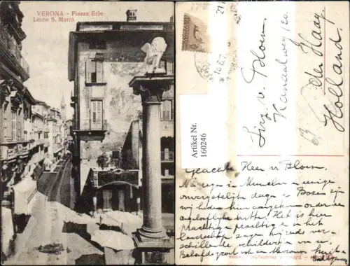 160246,Veneto Verona Piazza Erbe Leone S. Marco