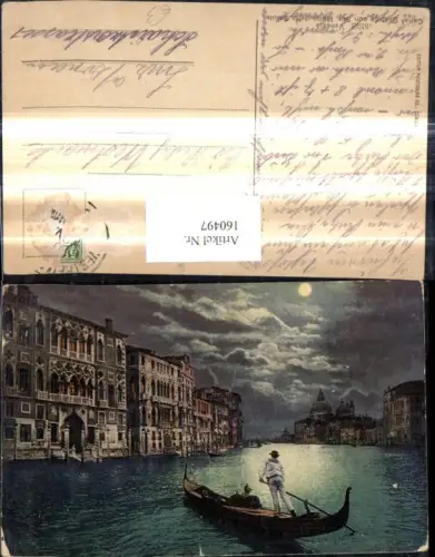 160497,Künstler Ak Veneto Venezia Venedig Canal Grande con Sta. Maria della Salute b. Mondschein