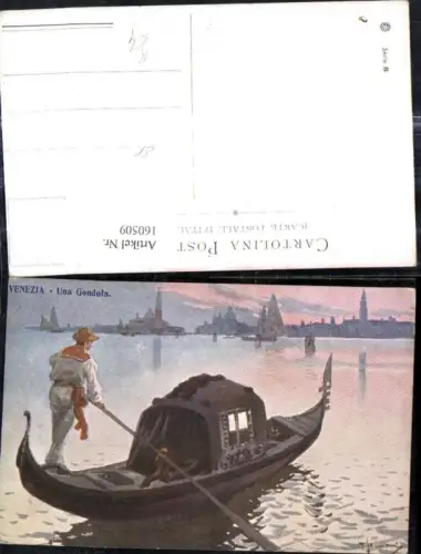 160509,Künstler Ak Veneto Venezia Venedig Una Gondola Gondel