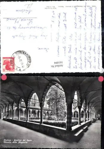 161094,Veneto Padova Basilica del Santo Chiostro della Magnolia Laubengang Kloster Kirche