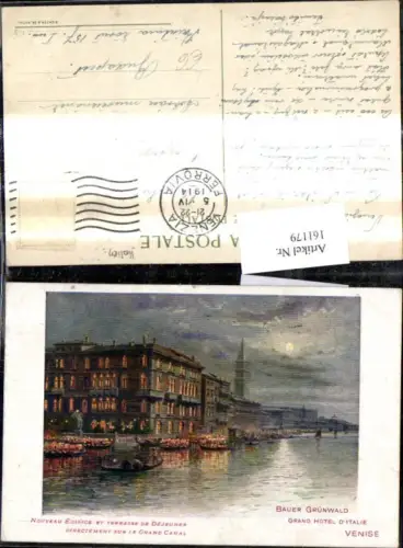161179,Künstler Litho Veneto Venezia Venedig Grand Hotel d Italie Grand Canal