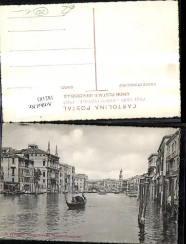 182183,Veneto Venezia Venedig Canal Grande Palazzo Papadopoli Gondel