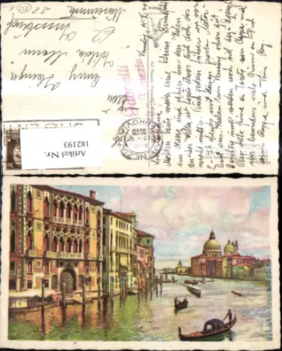 182193,Veneto Venezia Venedig Canal Grande son la Chiesa della Salute Künstler Ak
