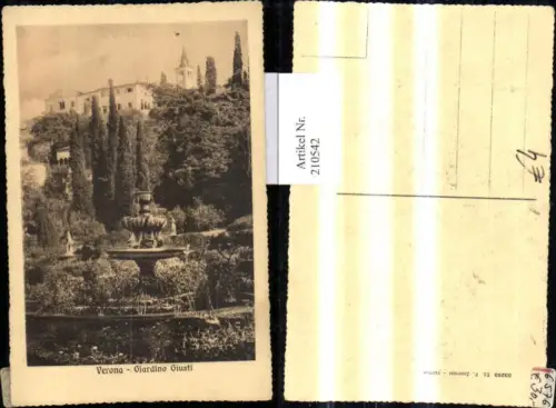210542,Veneto Verona Giardino Giusti Brunnen Partie
