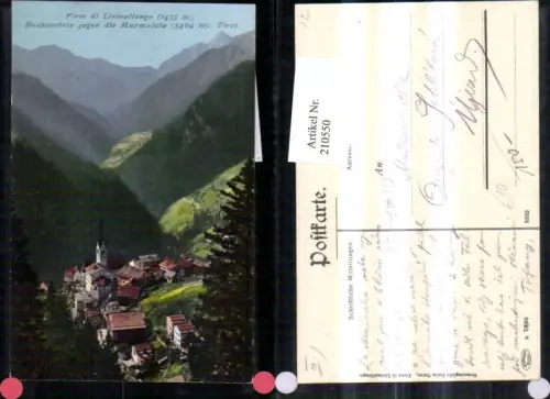210550,Veneto Pieve di Livinallongo Totale Buchenstein geg. d. Marmolata
