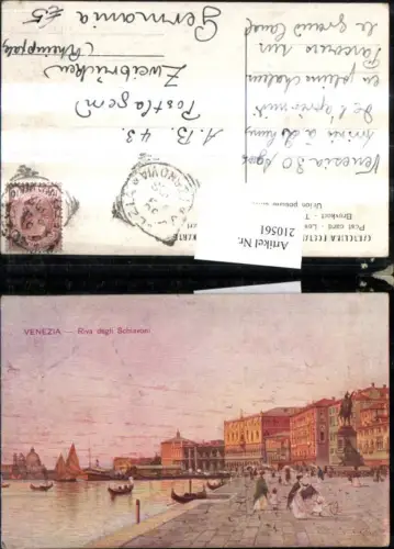 210561,Künstler AK Veneto Venezia Venedig Riva degli Schiavoni