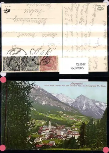 210562,Veneto Ampezzotal Blick nach Cortina v. d. Südseite aus Totale m. Col Rosa