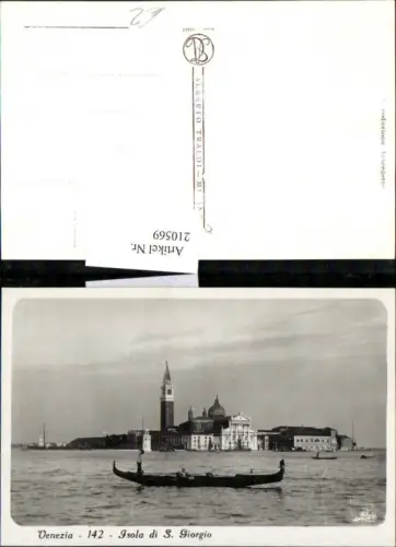 210569,Veneto Venezia Venedig Isola di S. Giorgio Gondel