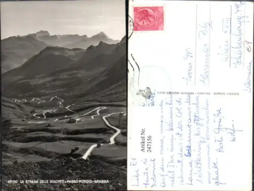 247156,Veneto Belluno La Strada delle Dolomiti Passo Pordoi-Arabba Bergkulisse