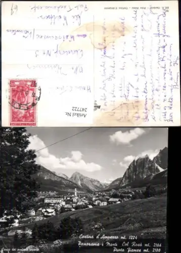 247722,Veneto Belluno Cortina d'Ampezzo Totale Panorama e Monti Col Rosa u. Punta Fiames