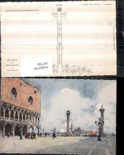 247738,Künstler AK A. Scrocchi Veneto Venezia Venedig Piazzetta San Marco Markusplatz