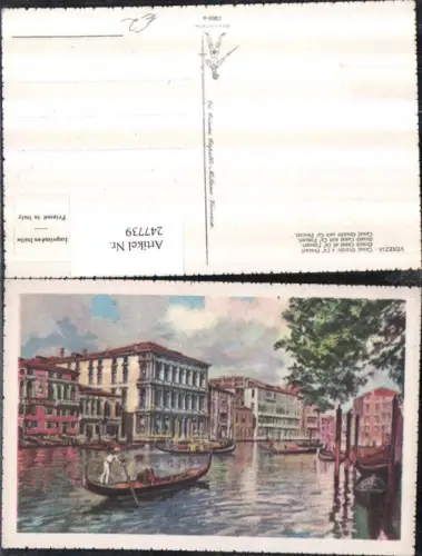247739,Künstler AK Veneto Venezia Venedig Canal Grande a Ca Foscari Kanal Gondeln