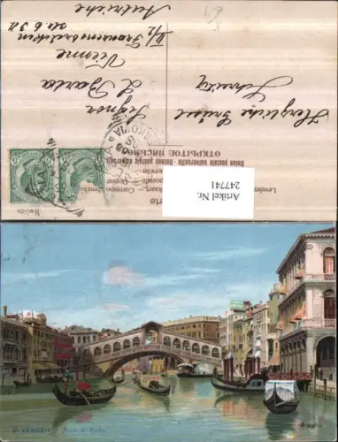 247741,Künstler AK C. Menegazzi Veneto Venezia Venedig Ponte di Rialto Rialtobrücke Gondeln
