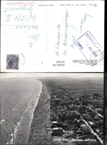 247767,Veneto Venezia Jesolo Lido Panorama dall'aereo Strand Fliegeraufnahme