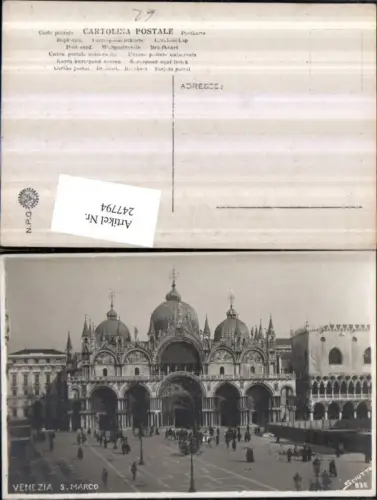 247794,Veneto Venezia Venedig S. Marco Markuskirche u. Platz