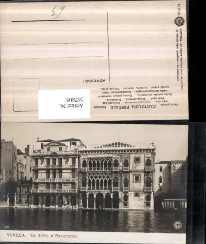 247805,Veneto Venezia Venedig Ca d'Oro e Panorama