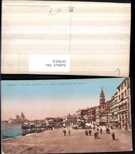 247822,Veneto Venezia Venedig Riva degli Schiavoni con monumento a Vittorio Emanuele