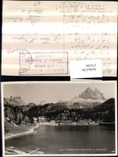 276304,Veneto Belluno Lago di Musurina Tre Cime di Lavaredo Bergkulisse