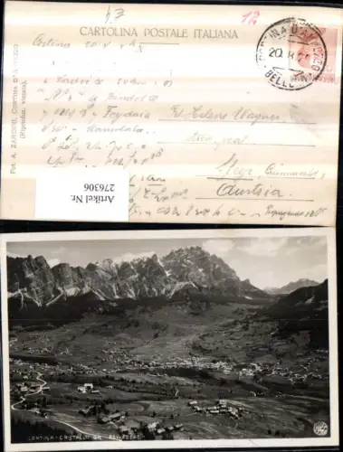 276306,Veneto Belluno Cortina d'Ampezzo Totale Cristallo da Belvedere Bergkulisse