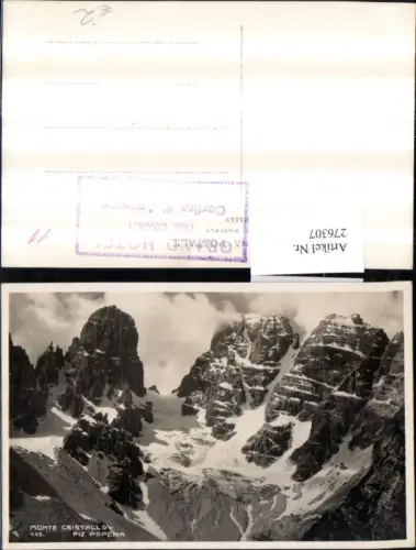 276307,Veneto Belluno Cortina d'Ampezzo Monte Cristallo Piz Popena Bergkulisse