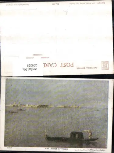 276329,Künstler AK Guardi Veneto Venezia Venedig The Lagoon Gondel