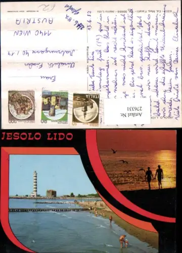 276331,Veneto Venezia Jesolo Lido Strand Leuchtturm Mehrbildkarte