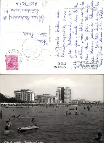 276335,Veneto Venezia Lido di Jesolo Veduta dal mare Strand