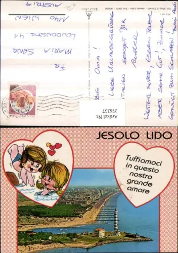 276337,Veneto Venezia Jesolo Lido Totale Strand Leuchtturm Passepartout Herz Kinder Wasser Herzen