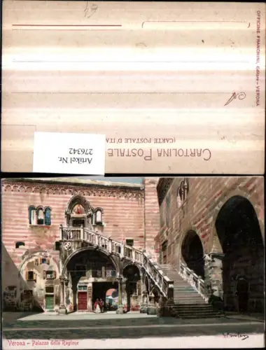 276342,Künstler AK Veneto Verona Palazzo della Ragione Palast Stiege