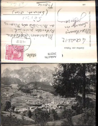 292578,Veneto Belluno Cortina d'Ampezzo Totale m. Tofana Bergkulisse