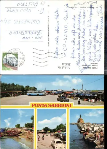 292731,Veneto Venezia Litorale di Cavallino Punta Sabbioni Strand Markt Autobus VW-Käfer Mehrbildkarte