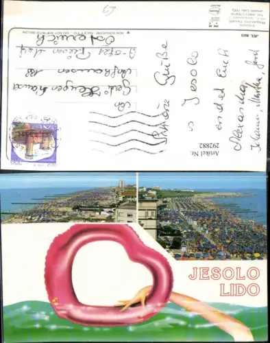 292882,Veneto Venezia Jesolo Lido Strand Herzschwimmreifen Mehrbildkarte