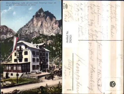 292921,Veneto Belluno Hotel Falzarego b. Cortina d'Ampezzo m. Cima Falzarego Bergkulisse