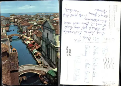 292928,Veneto Venezia Chioggia Canal Vena Chiesa Kirche der Philippiner Brücken Markt