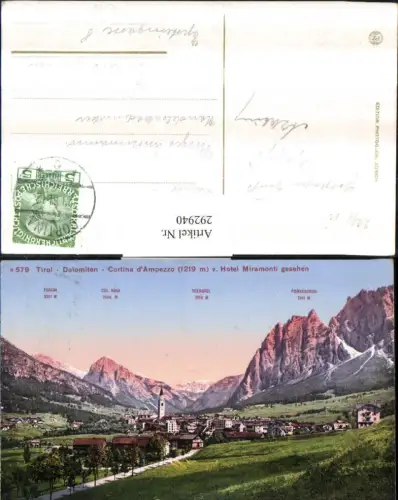 292940,Veneto Belluno Cortina d'Ampezzo Totale Bergkulisse