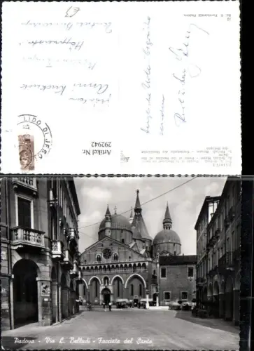 292942,Veneto Padova Via L. Belludi Facciata del Santo Kirche Straßenansicht