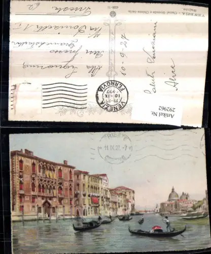 292962,Künstler AK Veneto Venezia Venedig Canal Grande e Chiesa della Salute Kirche Gondeln