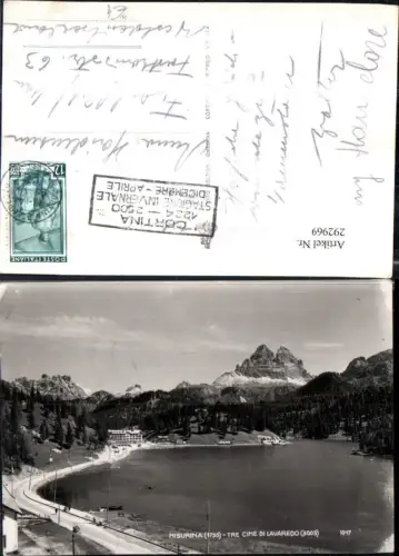 292969,Veneto Belluno Misurina See m. Tre cime di Lavaredo Bergkulisse b. Auronzo di Cadore