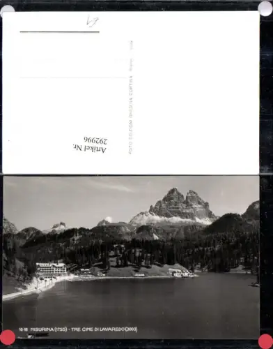292996,Veneto Belluno Misurina See m. Tre Cime di Lavaredo Bergkulisse b. Auronzo di Cadore