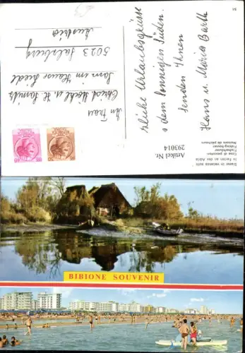 293014,Veneto Venezia Bibione Fischerhäuser Strand Strandleben Mehrbildkarte