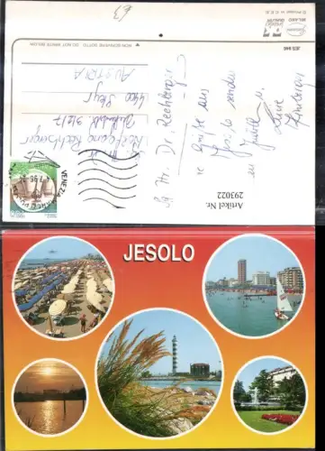 293022,Veneto Venezia Jesolo Teilansicht Strand Strandleben Leuchtturm Mehrbildkarte