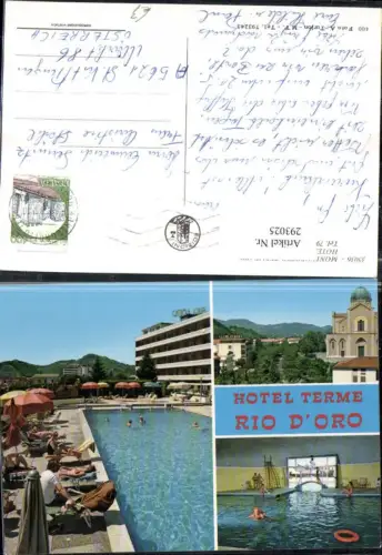 293025,Veneto Padova Montegrotto Terme Hotel Rio d'Oro Terme Schwimmbad Kirche Mehrbildkarte