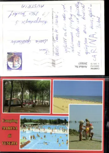 293037,Veneto Venezia Punta Sabbioni Camping Marina di Venezia Strand Strandleben Mehrbildkarte