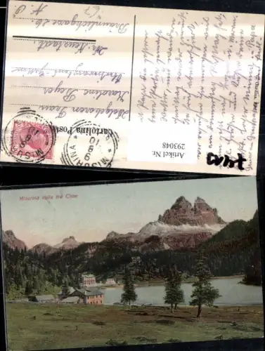 293048,Veneto Belluno Misurina colle tre Crme See Bergkulisse b. Auronzo di Cadore