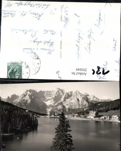 293049,Veneto Belluno Lago di Misurina See m. Sorapis Bergkulisse b. Auronzo di Cadore