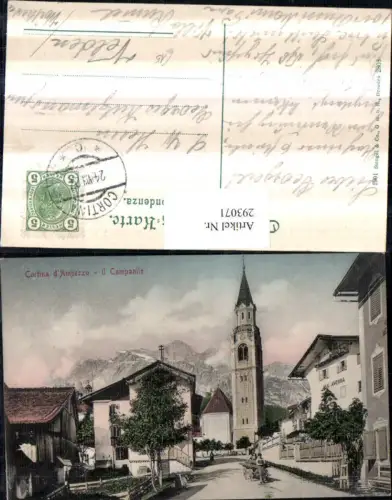 293071,Veneto Belluno Cortina d'Ampezzo il Campanile Kirche Bergkulisse