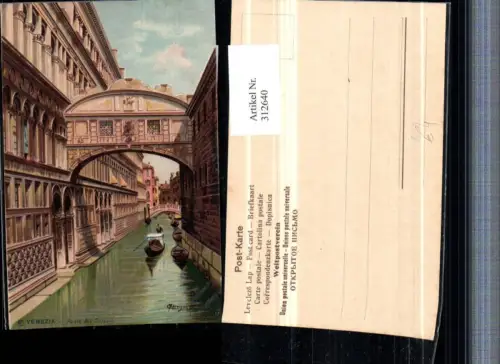 312640,Künstler AK Menegazzi Veneto Venezia Venedig Ponte di Sospiri Brücke Gondeln