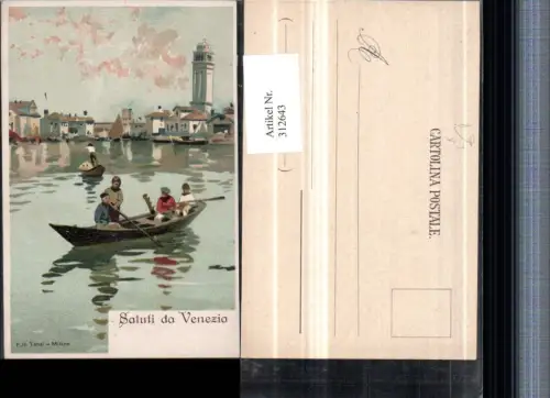 312643,Künstler Litho Tensi Milano Veneto Venezia Teilansicht Gondel