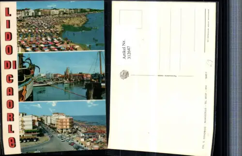 312647,Veneto Venezia Lido di Caorle Teilansicht Strand Strandleben Hafen Mehrbildkarte